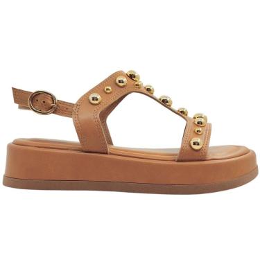 Imagem de Sandália Feminina Papete Flatform Casual Dia a Dia Passeio Trabalho com Apliques Metalizados Tanara T8741