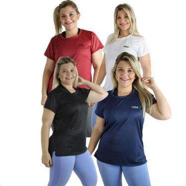 Imagem de Kit 4 Blusas Academia Blusão Mullet Feminina Dry Fit Treino - Princess