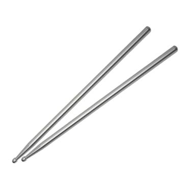 Imagem de Esquirla 2x Baquetas de liga de alumínio Baquetas pesadas Acessório de bateria Baquetas de exercício de martelo de bateria profissional para presentes para, Prata