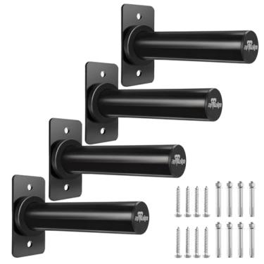 Imagem de BRTGYM suporte de placa de peso montado na parede, cabe em placas de peso olímpico de 2 polegadas, capacidade máxima de peso 275 lb, construção em ferro pesado, ferramentas de montagem inclu