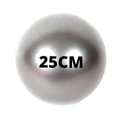 Imagem de Bola de Yoga 25cm Cinza Pilates Ginastica Exercicio Suiça Fisioterapia PVC Overball