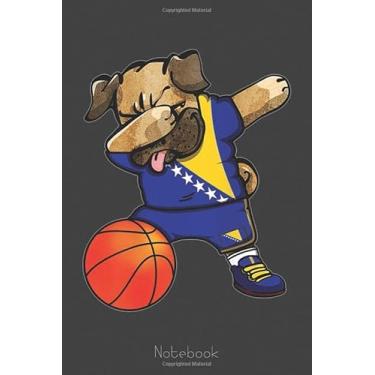 Imagem de Funny Dabbing Pug Bosnia Herzegovina Basketball Fans Notebook Vintage: A blank lined basketball notebook 6x9 in 110 Pages that makes a fun basketball ... women's basketball, team basketball gifts