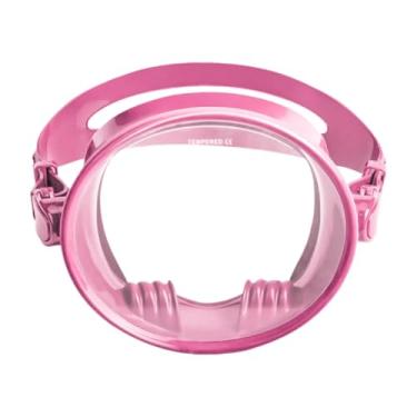 Imagem de Vaveren Máscara de mergulho de lente única, óculos de mergulho profissional à prova d'água para adultos, formato oval, óculos de natação para subaquático , Rosa