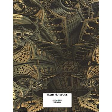 Imagem de Math Notebook Cornell Notes & 4x4 Graph Paper 8.5"x11" 150 Pages: Fractal Fantasy Castles Cover Design