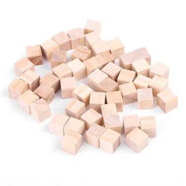 Imagem de Blocos Quadrados de Madeira Naturais DIY Craft Cubes Toy Home Decor para Crianças (25mm (10 peças))