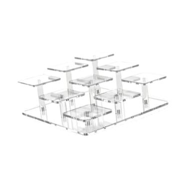 Imagem de Esquirla Suporte de exibição acrílico organizador de perfume rack de exibição resistente 9 camadas riser para medalhas decoração e organizador jóias, Claro