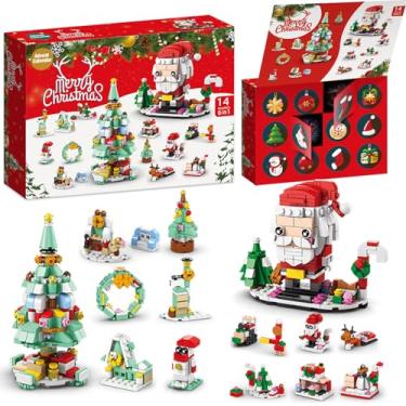 Imagem de BrickTribe Calendário Do Advento De Natal 2024 Para Crianças, Contagem Regressiva De 12 Dias, Trem De Árvore De Natal, Kit De Construção De Trenó Do Papai Noel, Compatível Com Calendário Do Advento Le