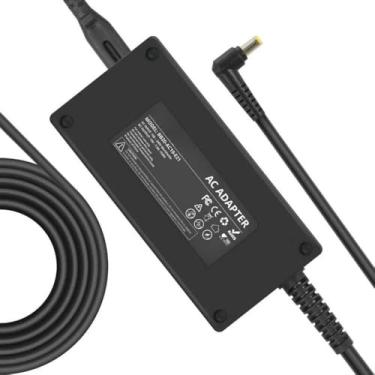 Imagem de Fonte para Notebook Laptop Acer 19V 7.9A 150w de Potência Pino 5.5 x 1.7mm Compatível Linha Gamer Acer Nitro V An515-43 An515-54, ANV15-51-57WS, Predator Helios 300 com Cabo de Força Bivolt