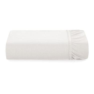 Imagem de Lençol Queen c/ Elástico Bossa 300 Fios 100% Algodão Karsten, Branco