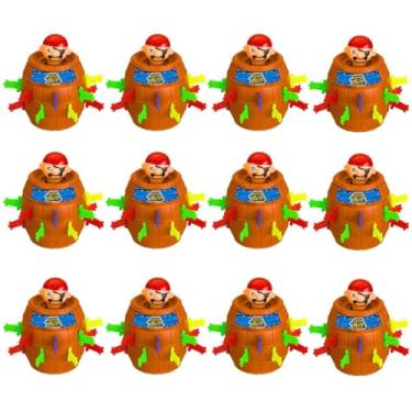 Imagem de Kit Barril Pula Pirata Grande 12un jogos infantil brinquedo educativo caixa fechada reposição estoque loja festas doações eventos presente dia das crianças menino menina 5 anos