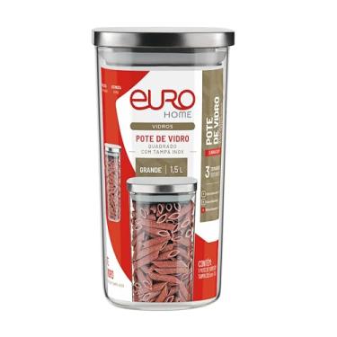 Imagem de Euro Home - Pote de Vidro Slim com Tampa de Inox 1,5l - VDR2390-20