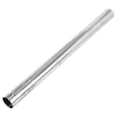 Imagem de Motoforti Tubo de escape de mandril de corte reto faça você mesmo tubulação de tubo de escape modificada para carro personalizado 57 mm/2,25" OD 762 mm/30 comprimento T304 aço inoxidável prateado