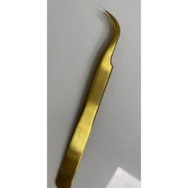 Imagem de Pinça dourada para extensão de cílios tufos - Lash Beauty