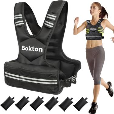 Imagem de Colete pesado para homens e mulheres, colete de 1,8 a 4,5 kg / 4,1 a 8,2 kg com 6 pesos de ferro para exercícios em casa, conjunto de exercícios de peso corporal ajustável para treinamento de força,