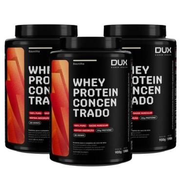 Imagem de 3x Whey Protein Concentrado Dux Baunilha 900g, Baunilha