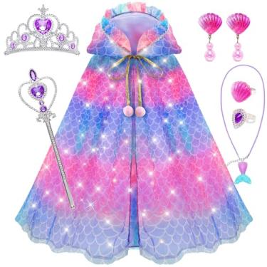 Imagem de Brinquedos para meninas, vestidos de princesa para meninas, brinquedos para meninas de 3, 4, 5, 6, 7, 8 anos, roupas de princesa para meninas, fantasias de Halloween, conjunto de brinquedos de sereia