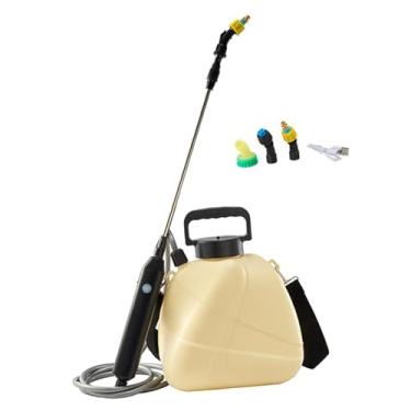 Imagem de IEUDNS 5 litros Planta elétrica Mister pulverizador USB Charging Bicos ajustável Varda extensível multifuncional para limpeza de jardinagem, 2 Metros de Mangueira Bege