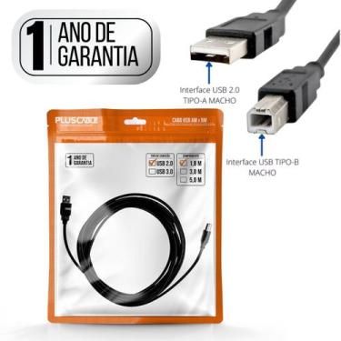 Imagem de Cabo Usb Para Impressora Universal Scanner USB B 1,8 Metros  - PLUS CA