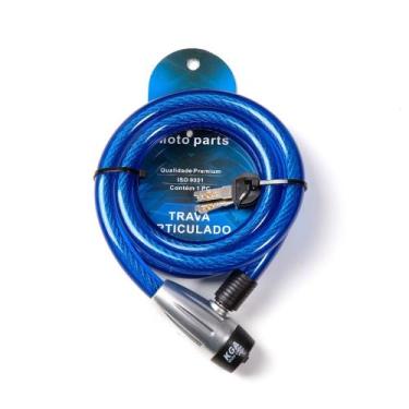 Imagem de Cadeado KGA Moto Parts Trava Cabo Aço 15mmx1,20m G704