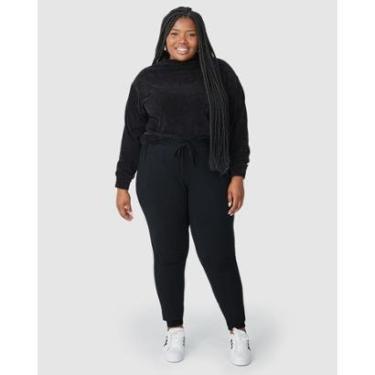 Imagem de Calça Básica Plus Size  Malwee Jogger Moletom Stretch Flanelado Feminina-Feminino