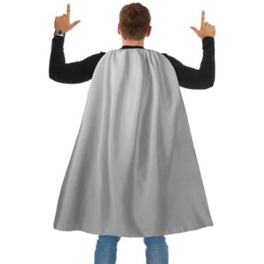 Imagem de Dajiahao Capas e máscaras de super-herói adulto - Capas de vampiro de Halloween, capas para adultos, cosplay, festa à fantasia, Prateado, 120cm