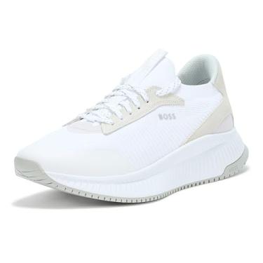 Imagem de BOSS Tênis de corrida masculino moderno com estrutura de malha, Osso branco, 44
