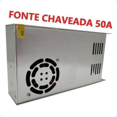 Imagem de Fonte Chaveada Estabilizada Estável 50A 12V Bivolt SC1250 fita Led Som
