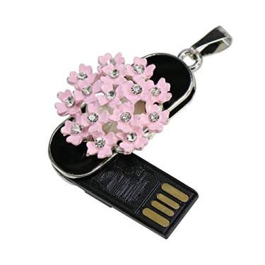 Imagem de Colar de flores de 128 GB modelo unidade USB Flash Drives Flash Drive Pen Drive USB 2.0 Flash Drive U Disk Drive USB Stick Pen Drive Flash Disk (rosa)