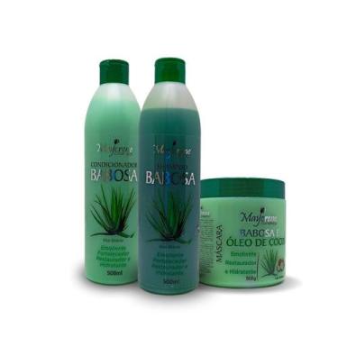 Imagem de Kit Babosa e Óleo de Coco 500g Maycrene Sh + Cond + Másc