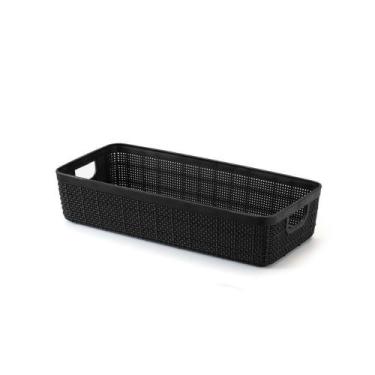 Imagem de Cesto Organizadore Multiuso Rattan Home  1.7 L preto - PLASNORTHON