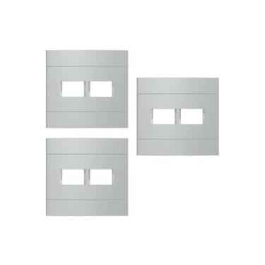 Imagem de Kit 3 Placa 4x4 2 M Branco Fosco Lunare Up Schneider S421427