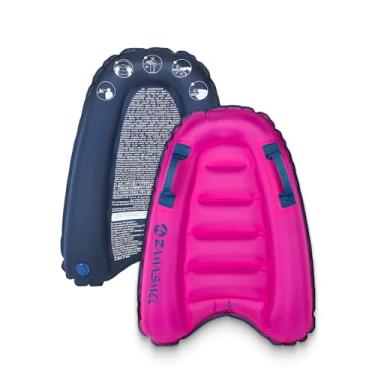Imagem de Prancha de surf inflável infantil premium, leve, flutuante, para praia, piscina, divertida, durável, inflável para equitação de ondas, boias de piscina e brinquedos de praia (rosa)