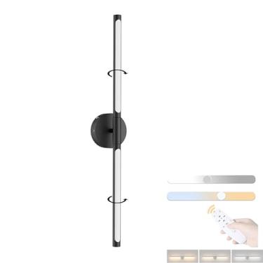 Imagem de GZZBMY Lâmpada de parede com controle remoto e toque luz de parede rotação de 360° 70 cm 24W arandela de parede LED regulável moderna faixa longa acessórios de iluminação para sala de estar quarto