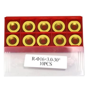 Imagem de Inserções redondas de carboneto de 16 mm, revestimento de titânio, lâminas de carboneto Ci0, cortadores de carboneto de 16 x 3 mm, para acabamento de torneamento de madeira, ferramentas de torno de