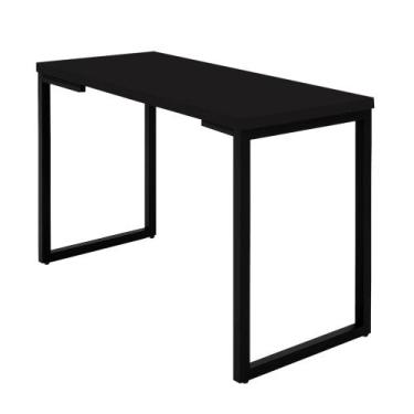 Imagem de Mesa Escrivaninha Industrial Preto 90cm Base Preta - Belliv Decor