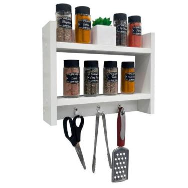 Imagem de Porta Temperos para Cozinha 25 x 30cm Branco - Mercado das Prateleiras