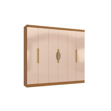 Imagem de Guarda Roupa 6 Portas e 4 Gavetas R580 Canela/Macadamia - Kappesberg