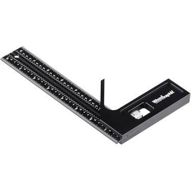 Imagem de Woodraphic Quadrado combinado de 20 cm – Ferramenta de layout CNC magnética para marcação, medição e moldura – Régua de ângulo reto para marcenaria e carpintaria para marcenaria