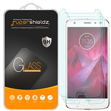 Imagem de Supershieldz (Pacote com 3) para Motorola (Moto Z2 Force) Edition e Moto Z Force Edition (2ª geração) Protetor de tela de vidro temperado, antiarranhões, sem bolhas