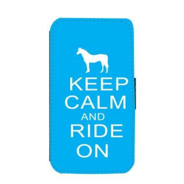 Imagem de Rikki Knight Keep Calm and Ride On - Capa tipo carteira com aba magnética para Samsung Galaxy S3