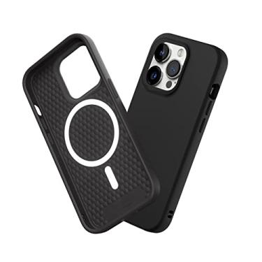 Imagem de RhinoShield Capa SolidSuit compatível com Magsafe para [iPhone 14 Pro] | Capa protetora de design fino absorvente de choque com acabamento fosco premium de 3,5 m / proteção contra quedas de 3,5 m - preto clássico