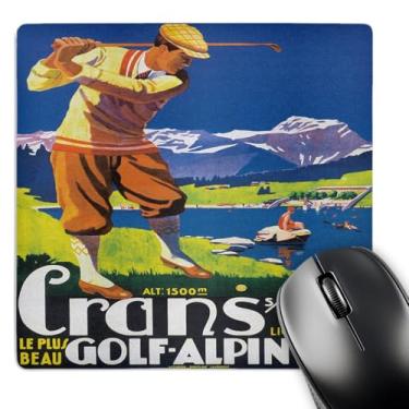 Imagem de 3dRose Mouse pad pôster de viagem Crans Sierre Valais Gold Aplin 19 furos (mp_170743_1)