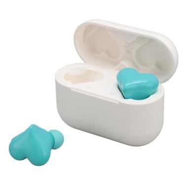 Imagem de Fones de ouvido em forma de coração, BT 5.3, fones de ouvido BT elegantes e leves com cancelamento de ruído com estojo de carregamento, para chamadas, vídeos, jogos