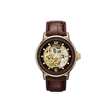 Imagem de Relic by Fossil Relógio masculino Damon automático de aço inoxidável, Dourado/marrom, NO SIZE, Relógio Automático