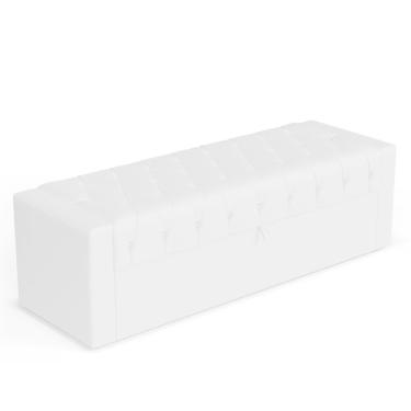 Imagem de Calçadeira Báu Queen Size Atena 160cm Capitonê Sintético Branco - Abmaza