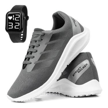 Imagem de Kit Tênis Academia Masculino Ortopédico Esportivo Relógio - Kart'men, 