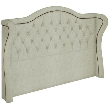 Imagem de Cabeceira Estofada Monacc Queen 160 Cm Linho Com Sapatas 150x180x33 Cm Perfan Móveis