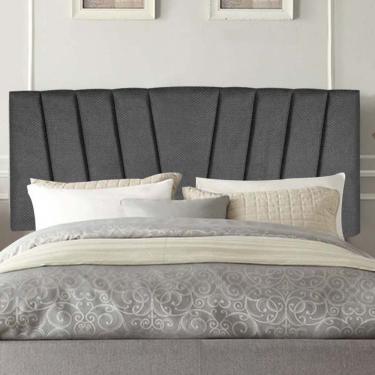 Imagem de Painel Estofada Bélgica 195cm King Size Para Cama Box Quarto Linho Cinza - Gat Magazine