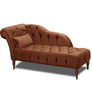 Imagem de Chaise Longue Divã Montreal 160cm Veludo Shop Das Cabeceiras Terracota