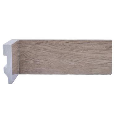 Imagem de Kit Com 5 Barras Rodapé De Poliestireno 7cm X 15mm Liso Wood 12m Madeira De Noz